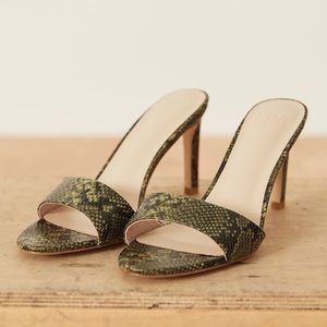 LPA Cille Heel in Green Snake